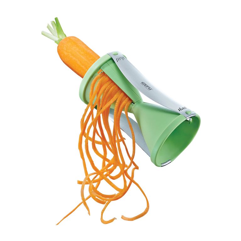 Fits in the palm of your hand, in bright colors that contrast pleasingly with veggies; from Gesu.