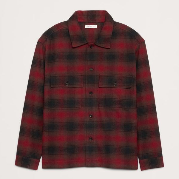 Banana Republic Relaxed-Fit Plaid Flannel Overshirt