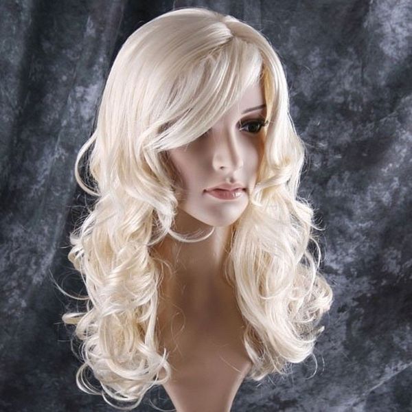 Besgo Cosplay Stylish Long Curl Blonde Hair Wig