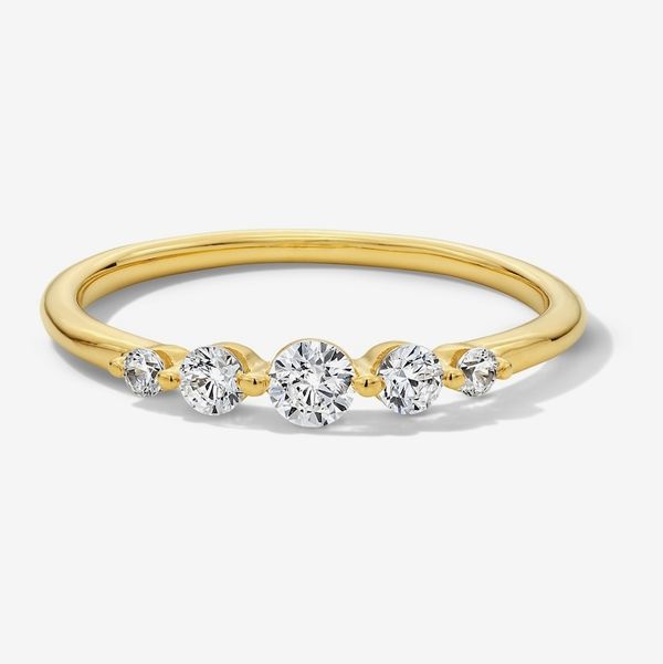 Zales Lab-Grown Diamond Five Stone Band in 10K Gold