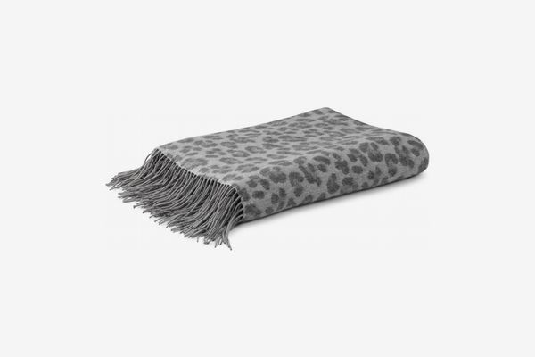 Cheetah Patterned Jacquard Cashmere Throw