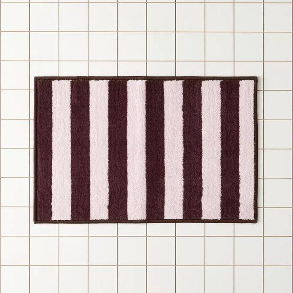 Urban Outfitters Awning Stripe Plush Printed Bath Mat