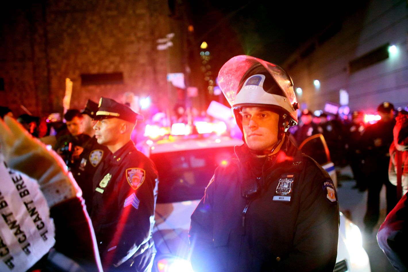 NYPD Officers Making Faces While People Protest Against Them