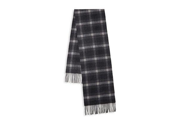 Saks Fifth Avenue Check Cashmere Scarf