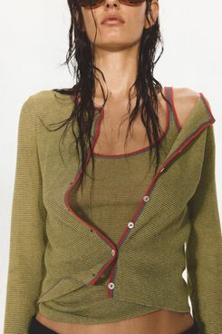 Eckhaus Latta x Mango Striped Fine-Knit Cardigan