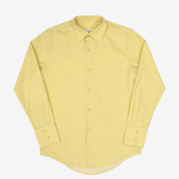 Ernest W. Baker Covered Button Shirt, Yellow