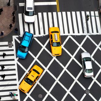 Pedestrian crossing street