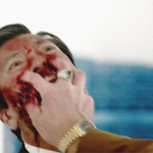 What's more disgusting: A Yakuza member's jaw getting torn clean off his face or Eric wearing a bolo tie?