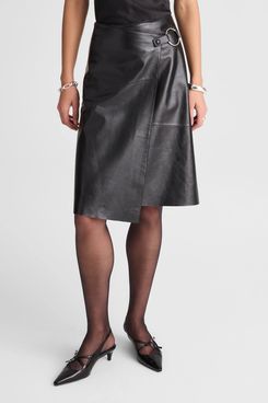 Alexa Chung for Madewell Vivienne Leather Wrap Skirt