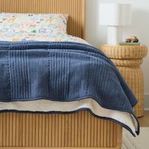 West Elm Cozy Jersey Linear Twin Blanket