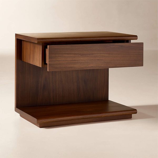 CB2 Tavola Wood Nightstand with Drawer