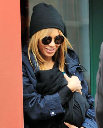 First candid shots of Beyonce and baby Blue Ivy Carter out and about in NYC, after having lunch at St. Ambroeus with Jay-Z. After eating for only 30 minutes, they left the restaurant.
<P>
Pictured: Beyonce and daughter, Blue Ivy Carter
<P>
<B>Ref: SPL364585 250212 </B><BR/>
Picture by: Jackson Lee / Splash News<BR/>
</P><P>
<B>Splash News and Pictures</B><BR/>
Los Angeles:	310-821-2666<BR/>
New York:	212-619-2666<BR/>
London:	870-934-2666<BR/>
photodesk@splashnews.com<BR/>
</P>