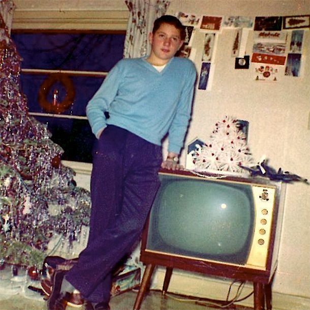 A selection from Oliver Wasow's photo essay "TV and Trees" (2014).