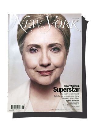 For the cover of the current issue, photographer Brigitte Lacombe re-created her 2008 portrait of Clinton.