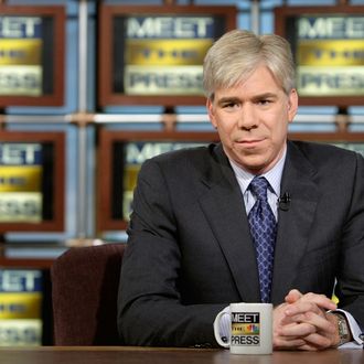 WASHINGTON - DECEMBER 7: (AFP OUT) David Gregory listens during a taping of 