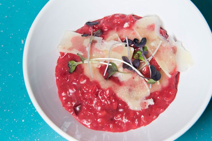 Gorgeous beet risotto.