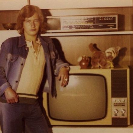 A selection from Oliver Wasow's photo essay "Go Over There By the TV" (2014).