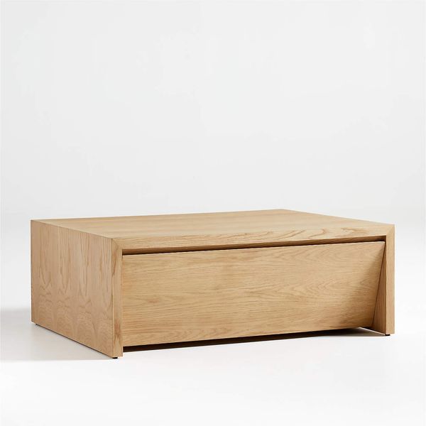 Crate & Barrel Vander Wood Storage Coffee Table