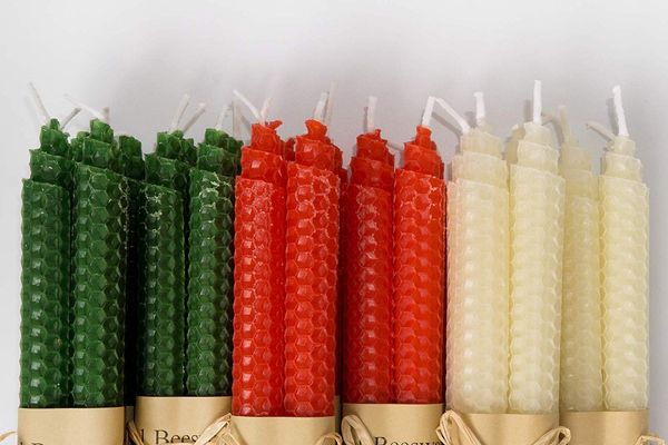 UnBeelievable 100% Pure Beeswax Handmade Taper Candles Pair