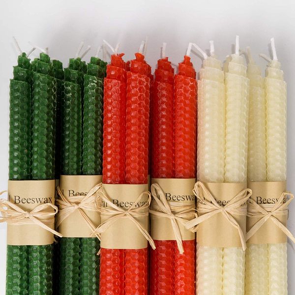 UnBeelievable 100% Pure Beeswax Handmade Taper Candles Pair