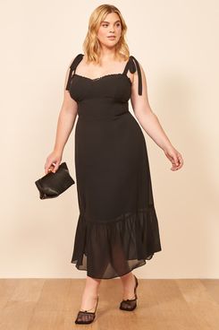 Reformation Nikita Sweetheart Sundress - strategist best black full length dress with bow straps
