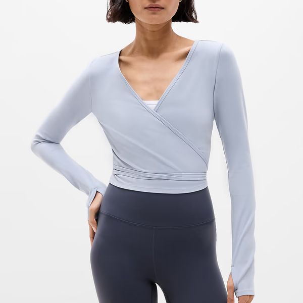 Athleta Transcend Wrap Crop Top