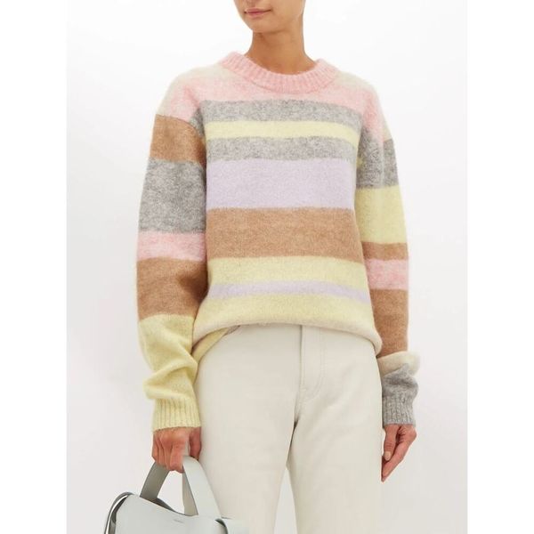 Acne Studios Kalbah Mohair Wool Stripe Longline Oversized Sweater