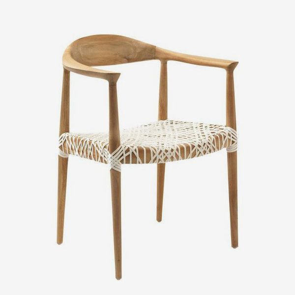 Bandelier Arm Chair, White/Natural