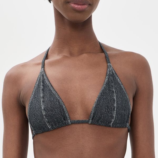 Rag & Bone rb Miramar Triangle String Bikini Top - Washed Black