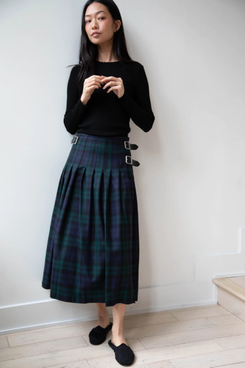 O’Neil of Dublin Pleated Skirt in Black Watch