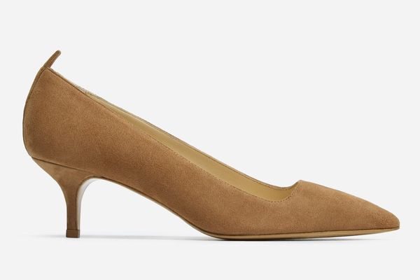 Everlane the Editor Heel in Taupe Suede