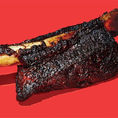 BrisketTown’s Beef Rib
$18 a pound; 359 Bedford Ave., nr. S. 4th St., Williamsburg; 718-701-8909
After brisket, the beef rib might be New York’s emblematic cut: big, brash, and—according to BrisketTown’s Dan Delaney, who calls ribs “the hot dogs of barbecue”—designed for on-the-go eating. Delaney’s beef comes from sustainable purveyors like Niman Ranch and Meyer Natural Angus.