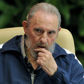 Former Cuban president Fidel Castro attends the final session of the 6th Cuban Communist Party Congress, on April 19, 2011 at the Convention Palace in Havana. 