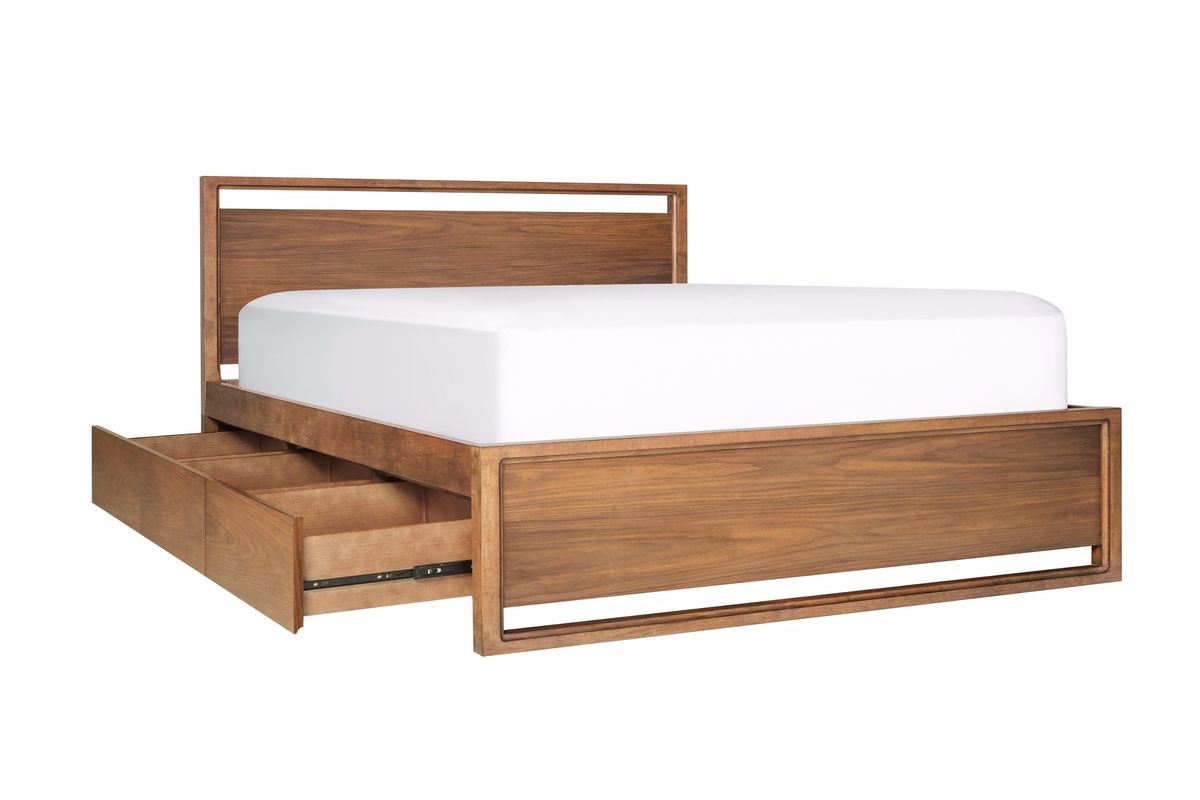 Featured image of post Wooden Bed Frame With Drawers Underneath