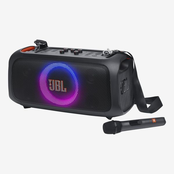 JBL PartyBox On-The-Go Essential with Built-in Lights and Wireless mic
