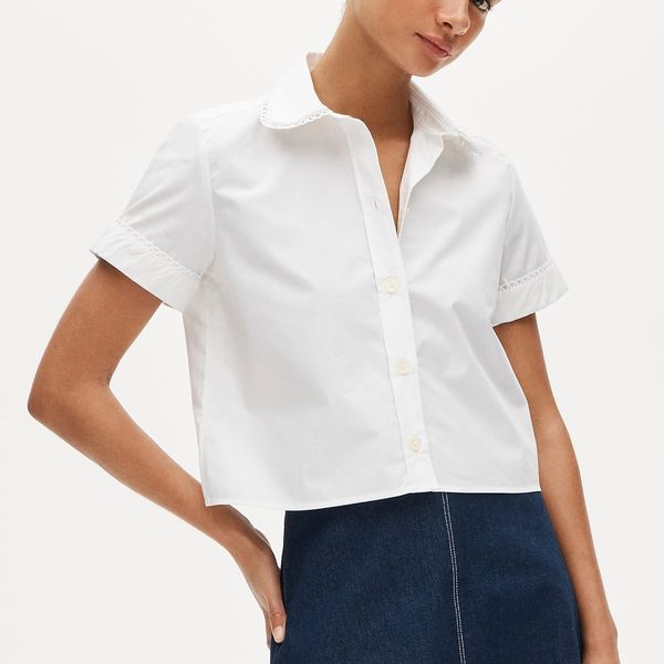 J.Crew Gamine Scallop-Trim Button-Down Shirt