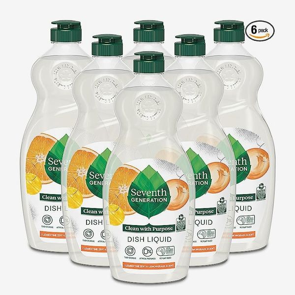 Seventh Generation Dish Liquid Soap Biodegradable Dishwashing Soap - Clementine Zest, pack of 6