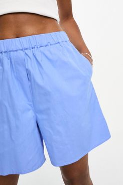ASOS Only Tall Elastic Waist Boxer Shorts In Blue
