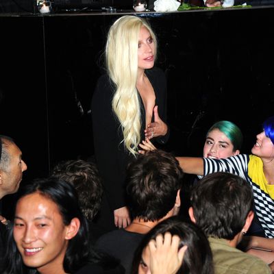 Lady Gaga at Brandon Maxwell's debut show.