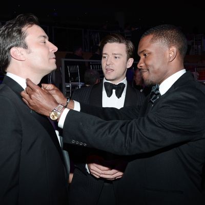 Jimmy Fallon, Justin Timberlake, Frank Ocean==TIME 100 GALA: TIME'S 100 MOST INFLUENTIAL PEOPLE IN THE WORLD==Jazz at Lincoln Center, NYC==April 23, 2013==