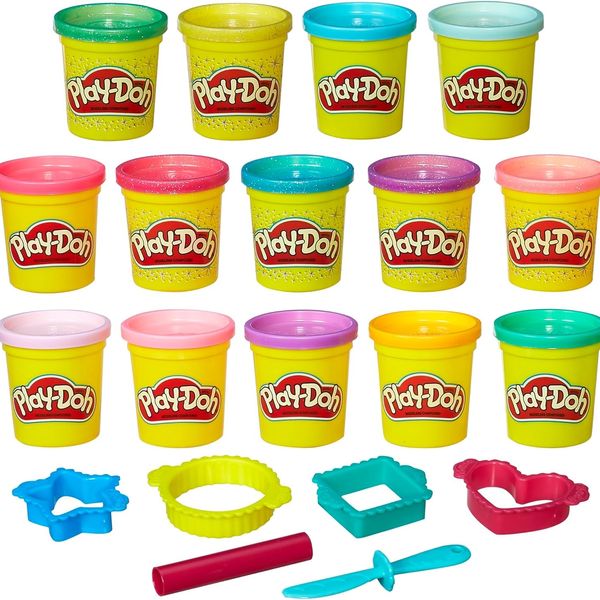 Paquete de 14 latas Play-Doh Sparkle and Bright (exclusivo de Amazon)