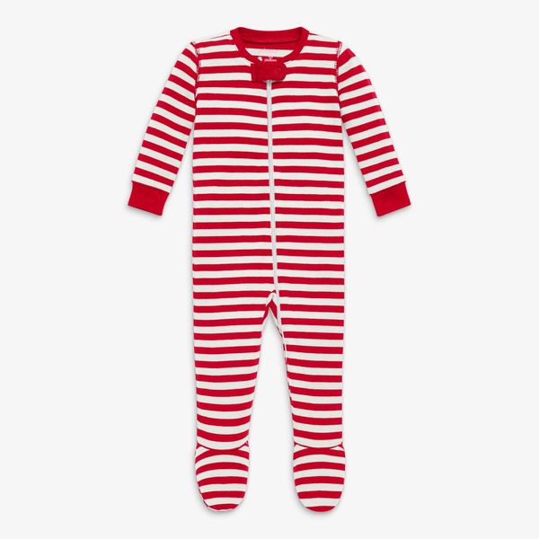 Primary Baby Organic Zip Footie in Stripe