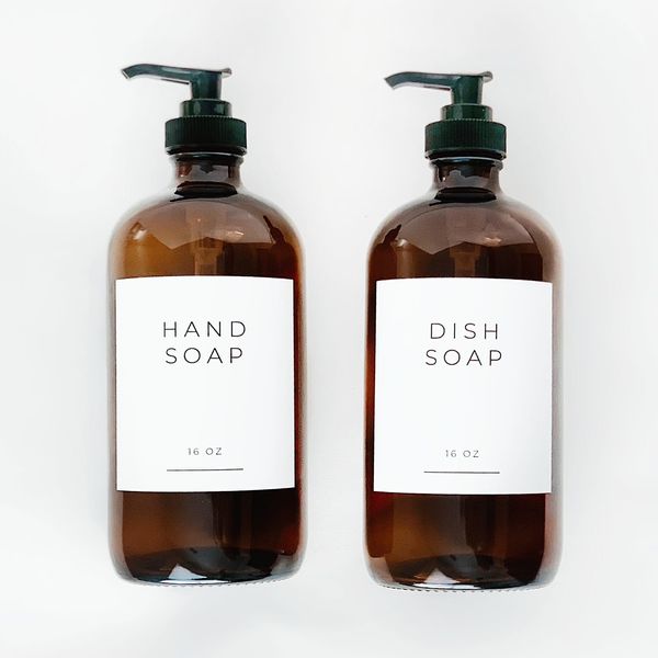 Amber Glass Soap Bottle - 16 Oz.