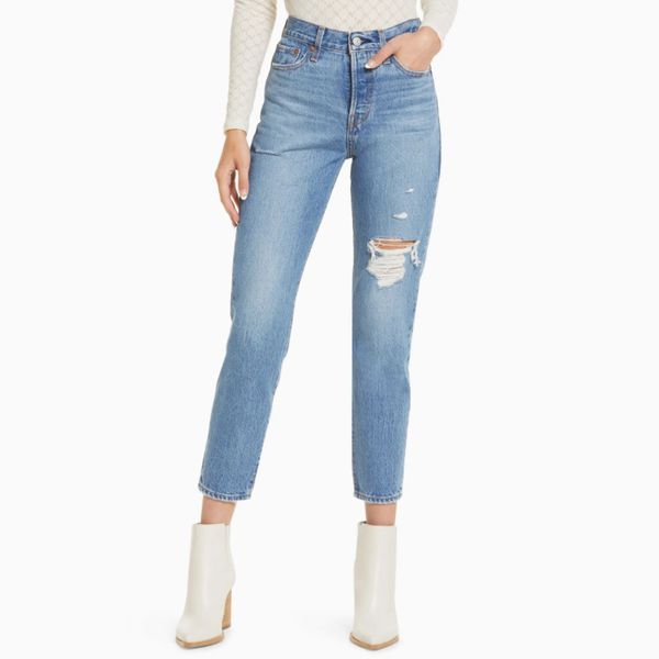 Levi's Wedgie Icon Ripped High Waist Ankle Slim Jeans