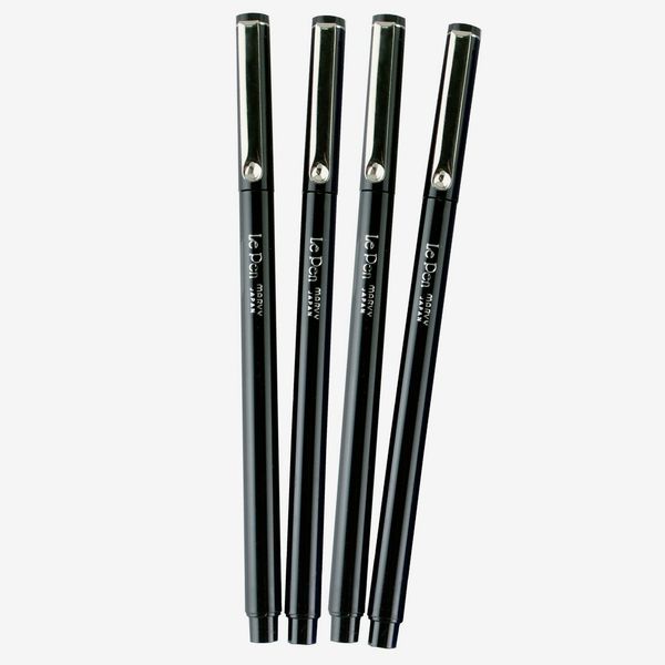 4-Piece Le Pen Drawing Pen Set, 0.3 Point Size, Black