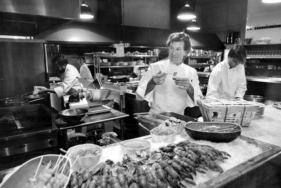 Jeremiah Tower, prawn star, 1984.