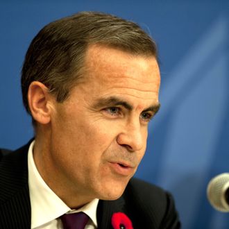 In this file picture taken on November 5, 2012 the Governor of the Bank of Canada, Mark Carney, speaks during a press conference in Mexico City in the framework of th G20 Finance Ministers' and Central Bank Governors' Meeting. Carney was appointed as Governor of the Bank of England on November 26, 2012.