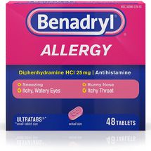 Benadryl Ultratabs Antihistamine Allergy Relief Tablets, 48 ct