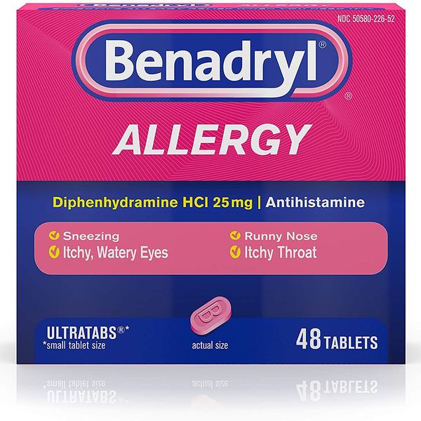 Benadryl Ultratabs Antihistamine Allergy Relief Tablets, 48 ct