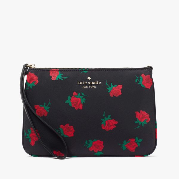 Kate Spade Chelsea Rose Toss Printed Medium Wristlet Pouch